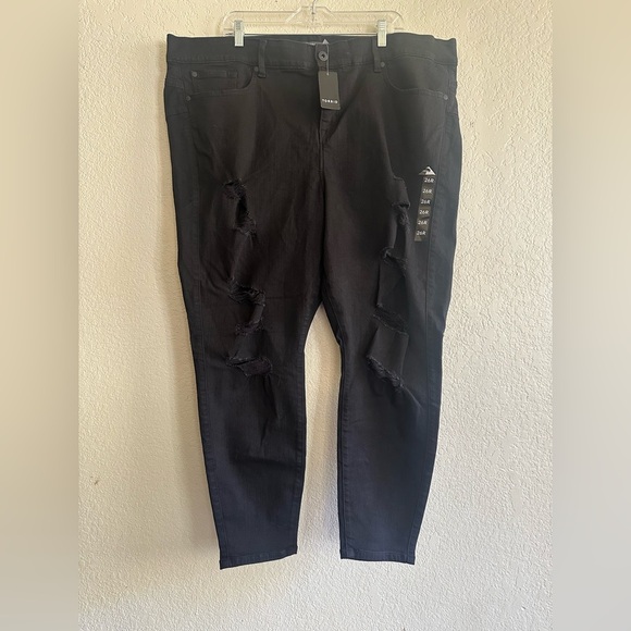 Torrid Bombshells Curvy jeans Distressed Skinny woman’s plus 24 R High Rise - Picture 5 of 11